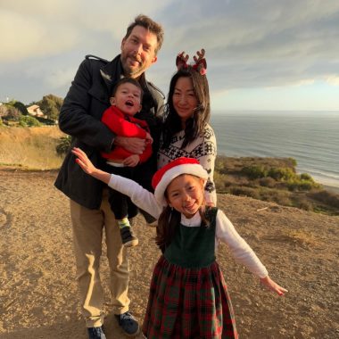 Diana Tsow and her family took this photo on the bluffs of Pacific Palisades on Christmas Eve, just two weeks before the fires.