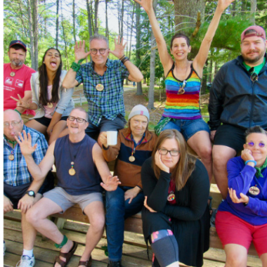 Adults attend a summer camp.